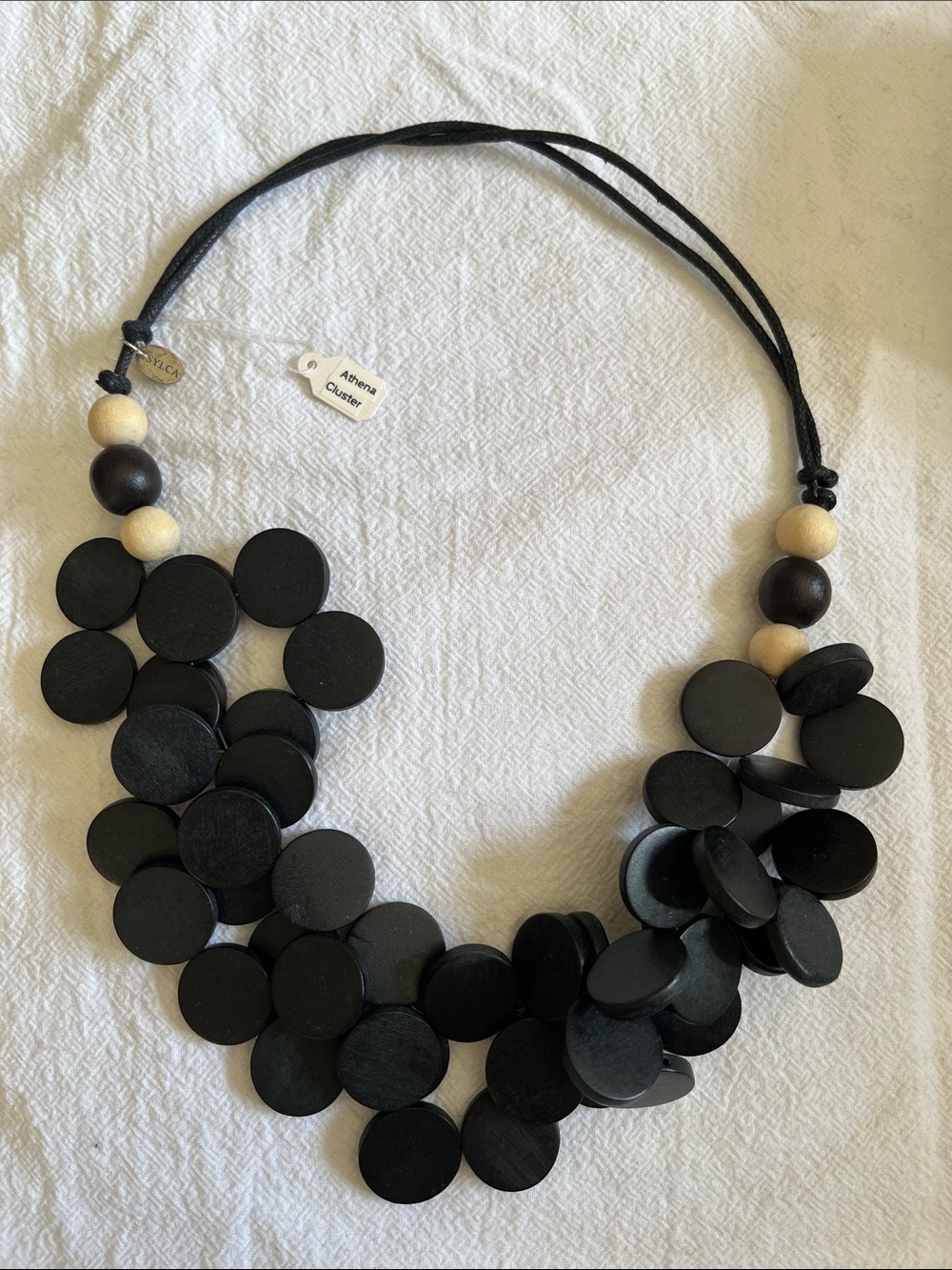 Handmade Wooden Disc Statement Necklace by Sylca Designs